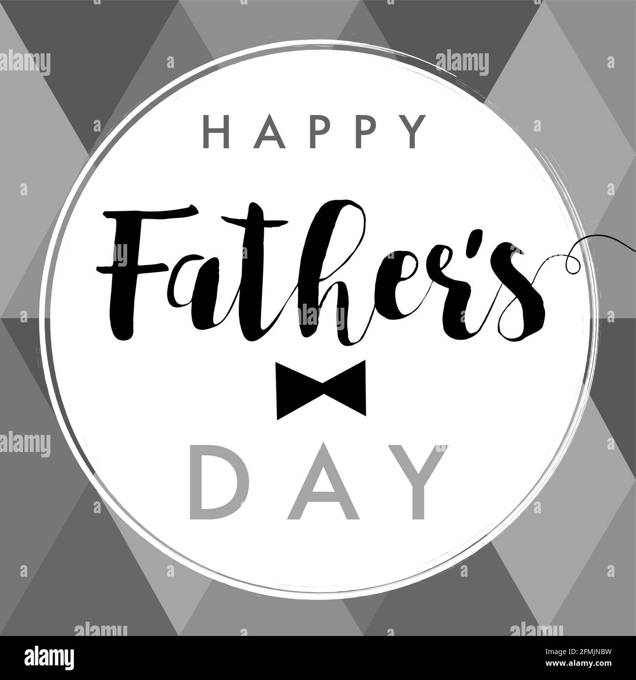 Frohes Vatertag, graue Postkarte. Happy Fathers Day kreative Gratzen. Gebeiztes Muster schönes Poster mit kalligrafischen Elementen. Isolierte Abstraktion Stock Vektor