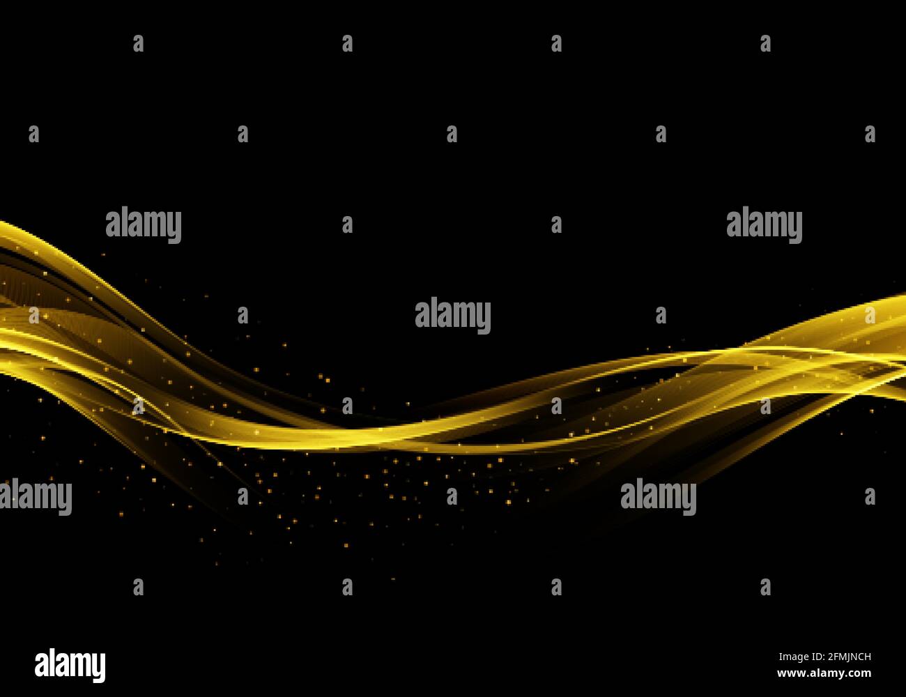 Abstrakt digitale Kunst Hintergrund mit Goldlinie Goldwelle Stock Vektor