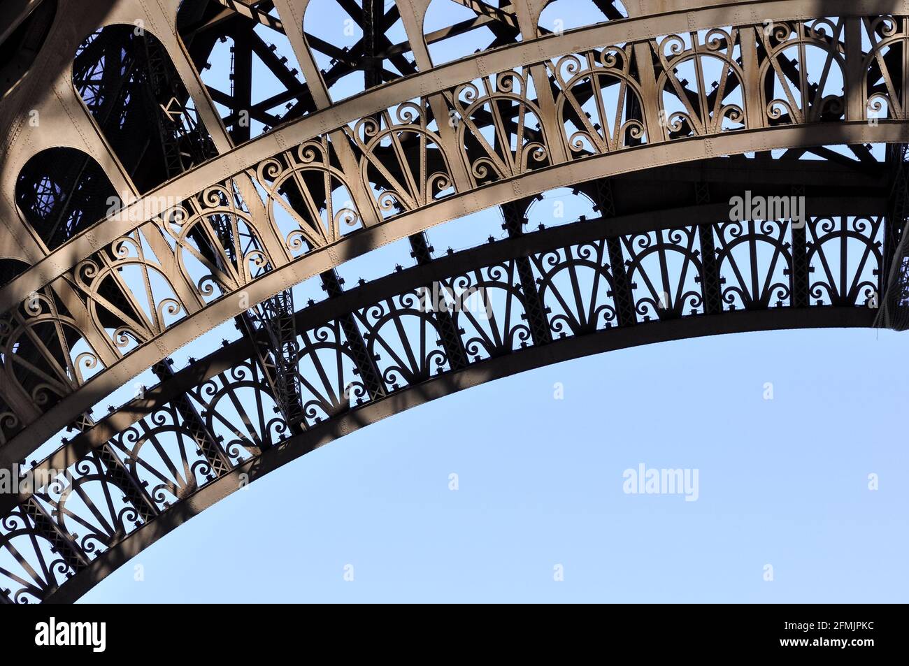 Eiffelturm Detail in Paris, Frankreich Stockfoto