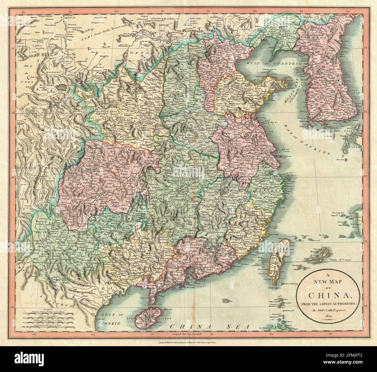 Historische Kupferstich-Landkarte von China aus dem 19. Jahrhundert. Alle Karten sind 