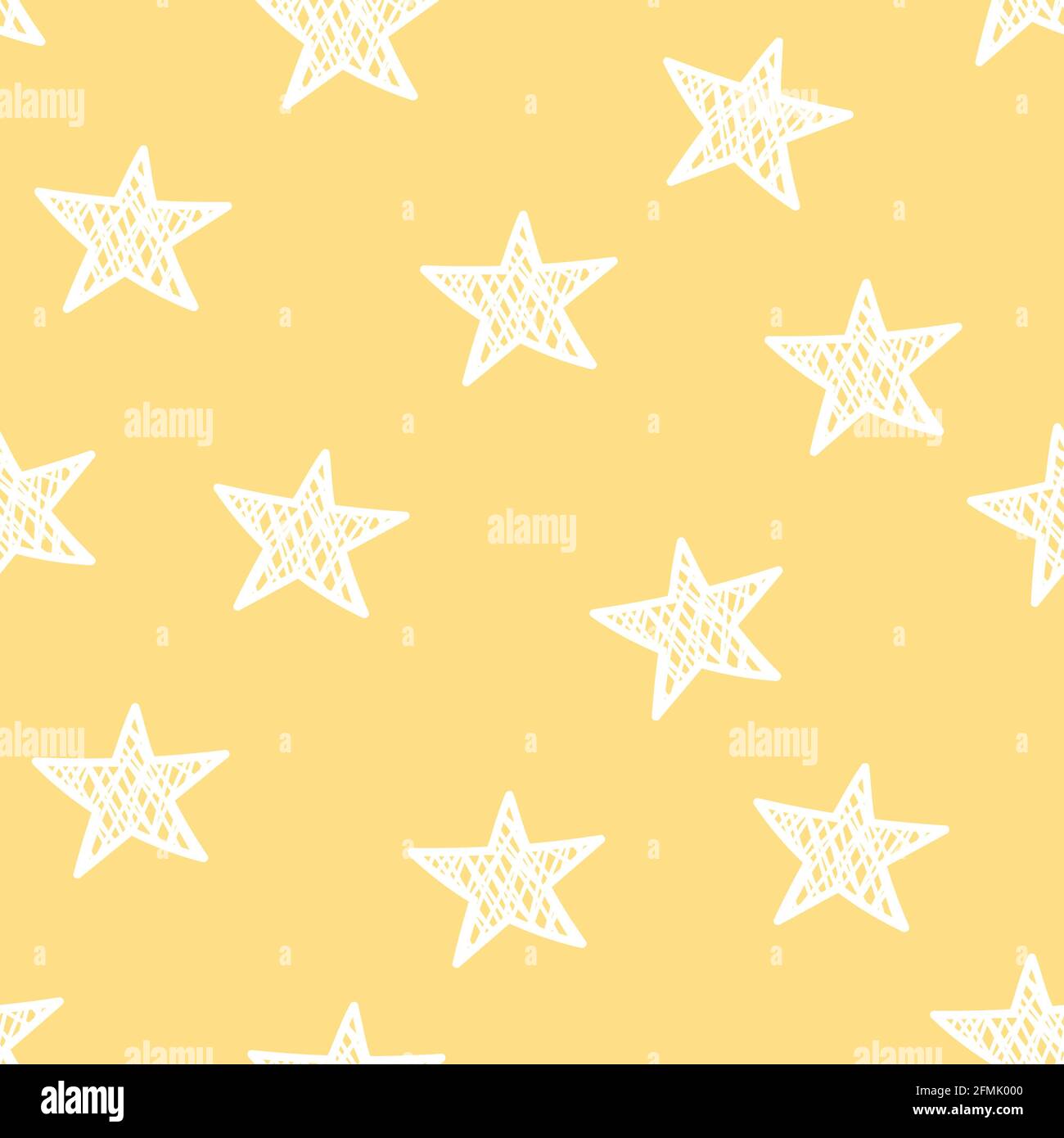 Vektor nahtloses Muster mit handgezeichneten Sternen. Einfaches Design für Verpackungen, Textil Stockfoto