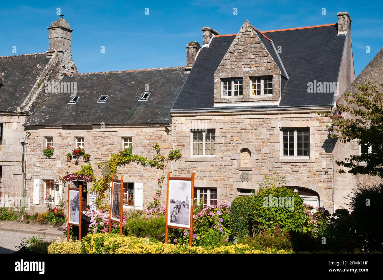 Stadt Locronan, aufgeführt als eines der schönsten mittelalterlichen Dörfer Frankreichs (29), Finistère, Bretagne, Frankreich Stockfoto