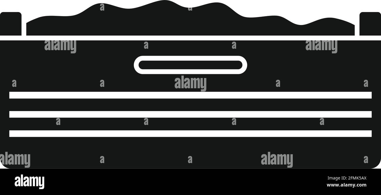 Düngemittel Holzkiste Ikone, einfacher Stil Stock Vektor