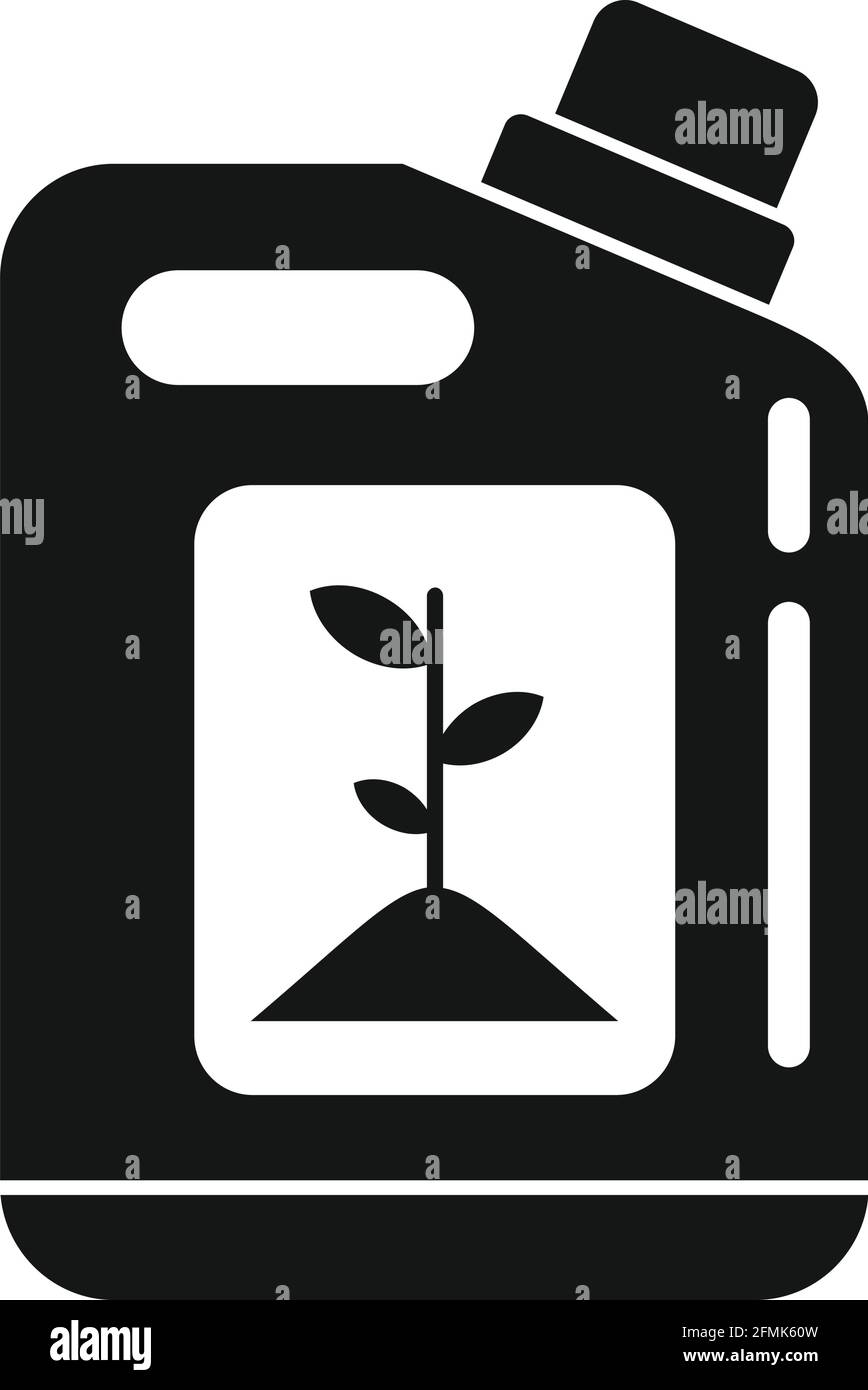 Pflanze Bio-Kanister Symbol, einfachen Stil Stock Vektor