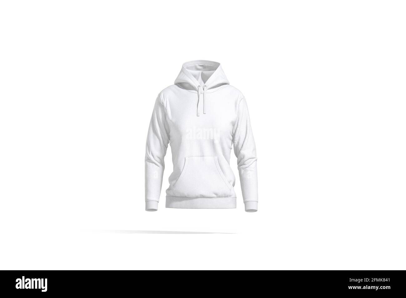 Blank weiB Damen Sport Hoodie Mockup Vorderansicht 3d Rendering. Leeres Fleece Sweatshirt mit Kapuze im Mock up isoliert. Klare weibliche lose Gesamt Tolst Stockfotografie Alamy
