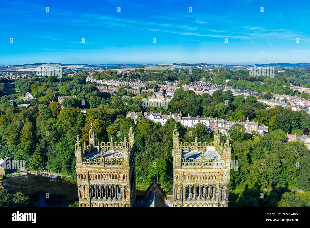 Blick von der Kathedrale von Durham Stockfoto