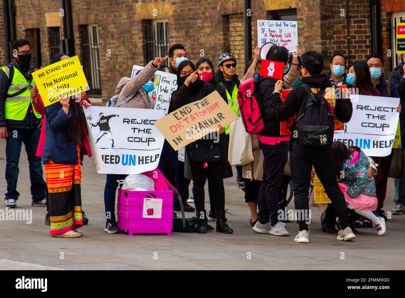 London, Vereinigtes Königreich - Protest gegen den Militärputsch in Myanmar Central London. Stockfoto