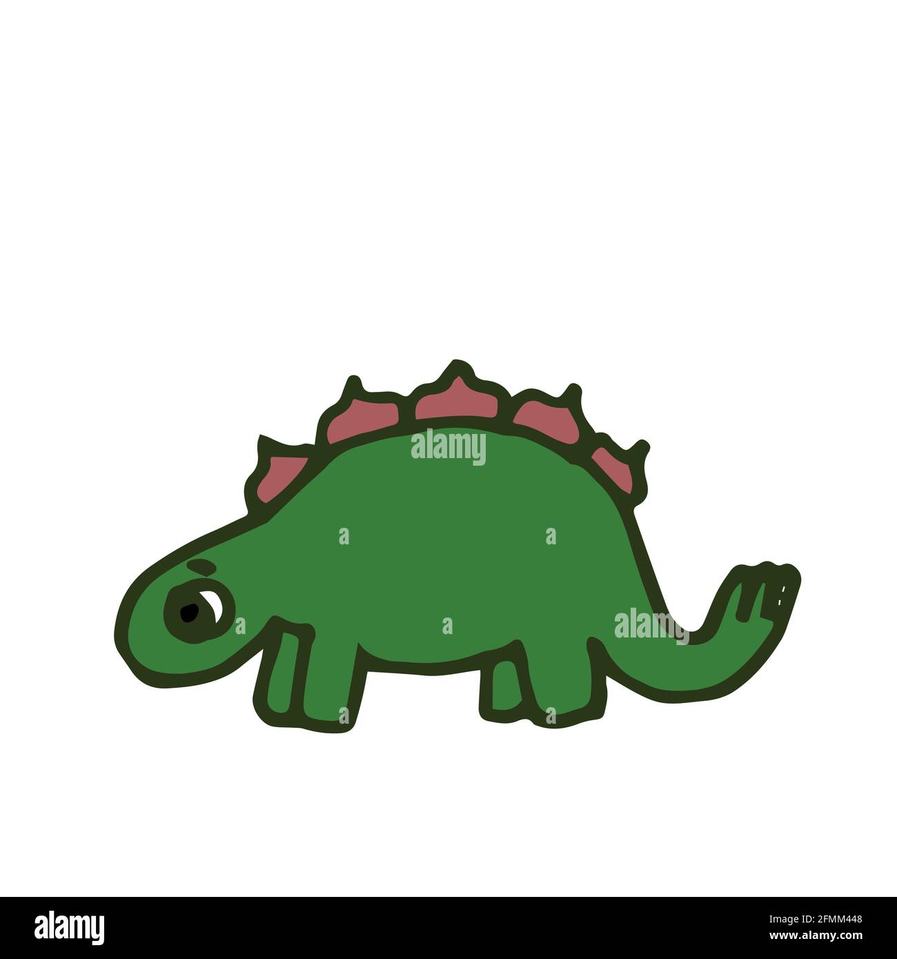 Fröhliche lustige Dinosaurier. Dino-Illustration. Zeichentrickstil. Hand Umriss Zeichnung des Tieres. vektor Stock Vektor