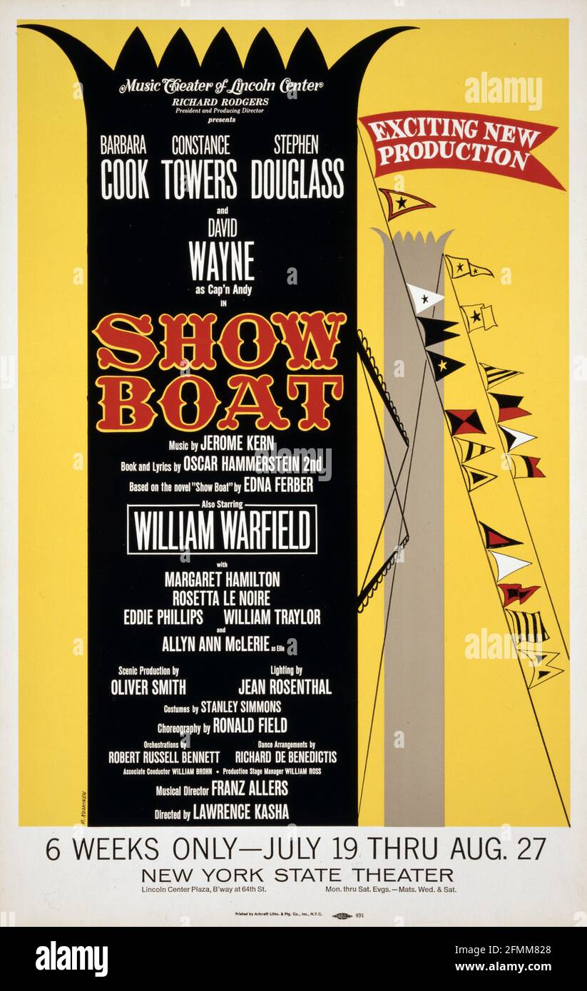 Show Boat, Theaterposter, Vintage-Stil Stockfoto