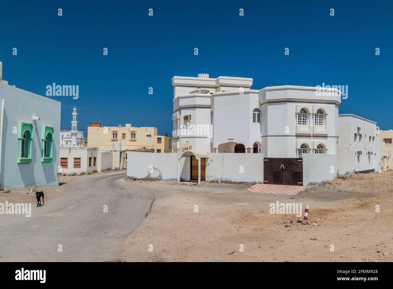 Häuser in Ayjah Dorf in der Nähe von Sur, Oman Stockfoto