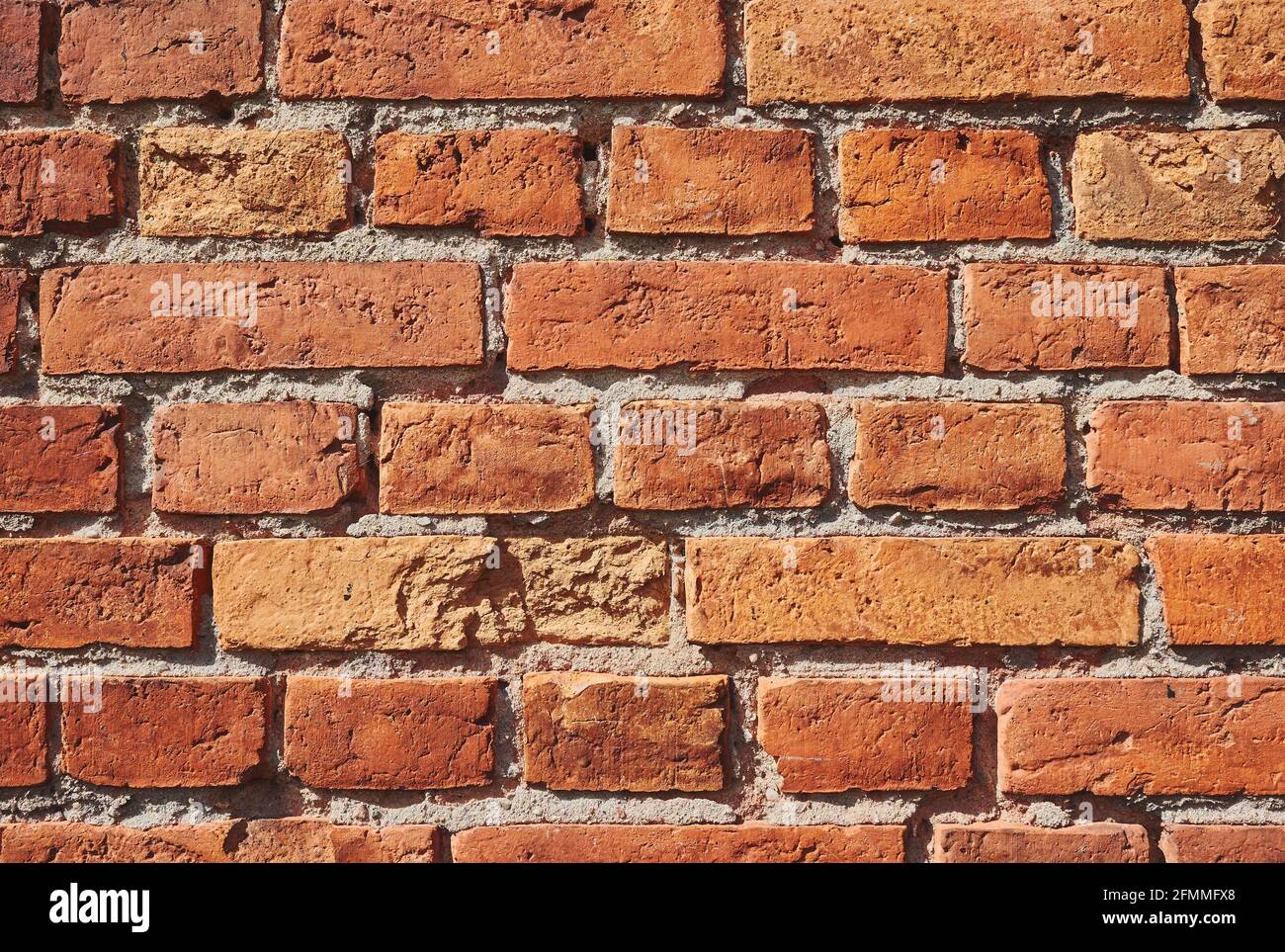 Alte rote Ziegel Wand Hintergrund. Stockfoto