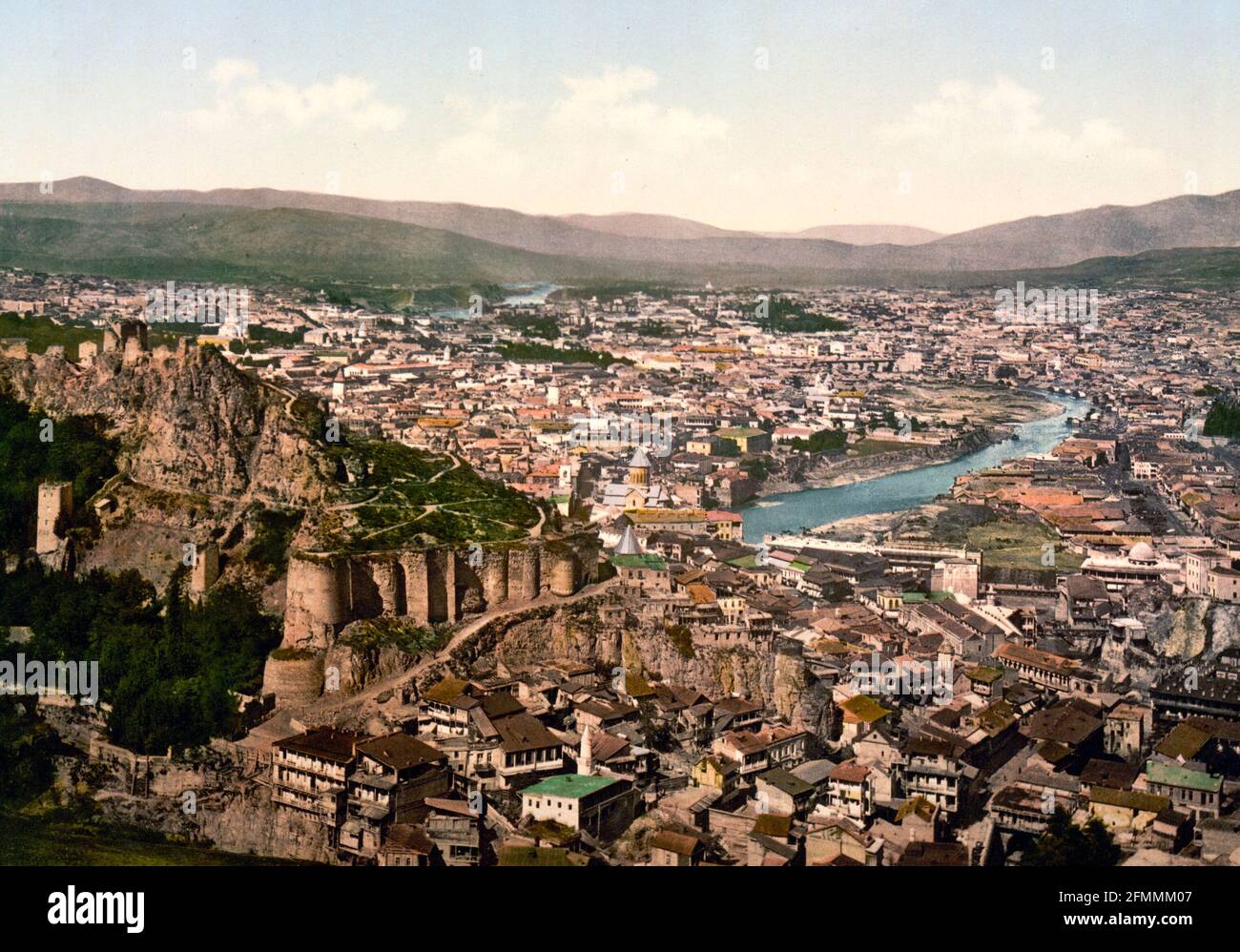 Stadt und Festung, Tiflis, Russland, Tiflis, Georgien, Ca. 1900 Stockfoto