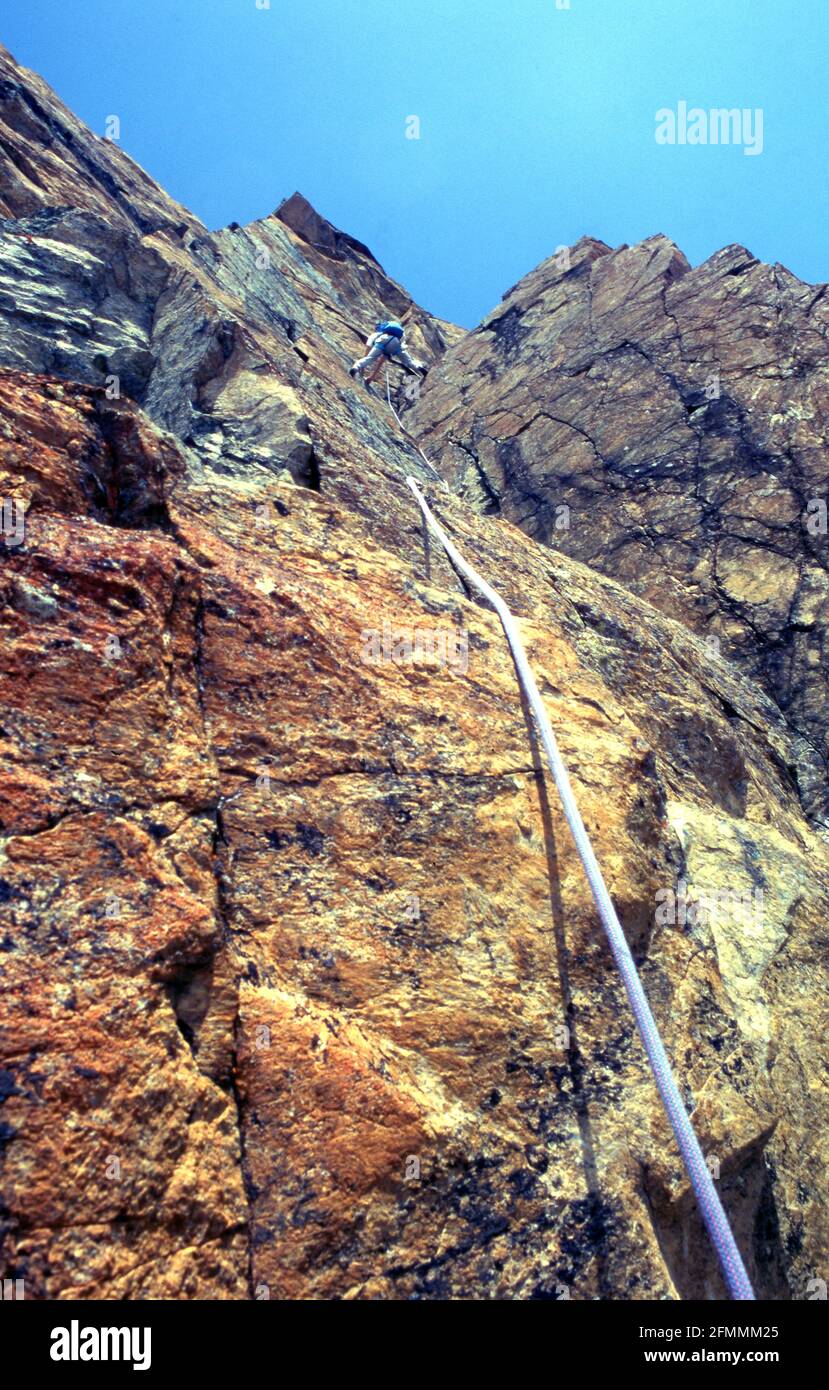 Klettern Cristalliera, Alpen, Italien, Val Chisone Stockfoto