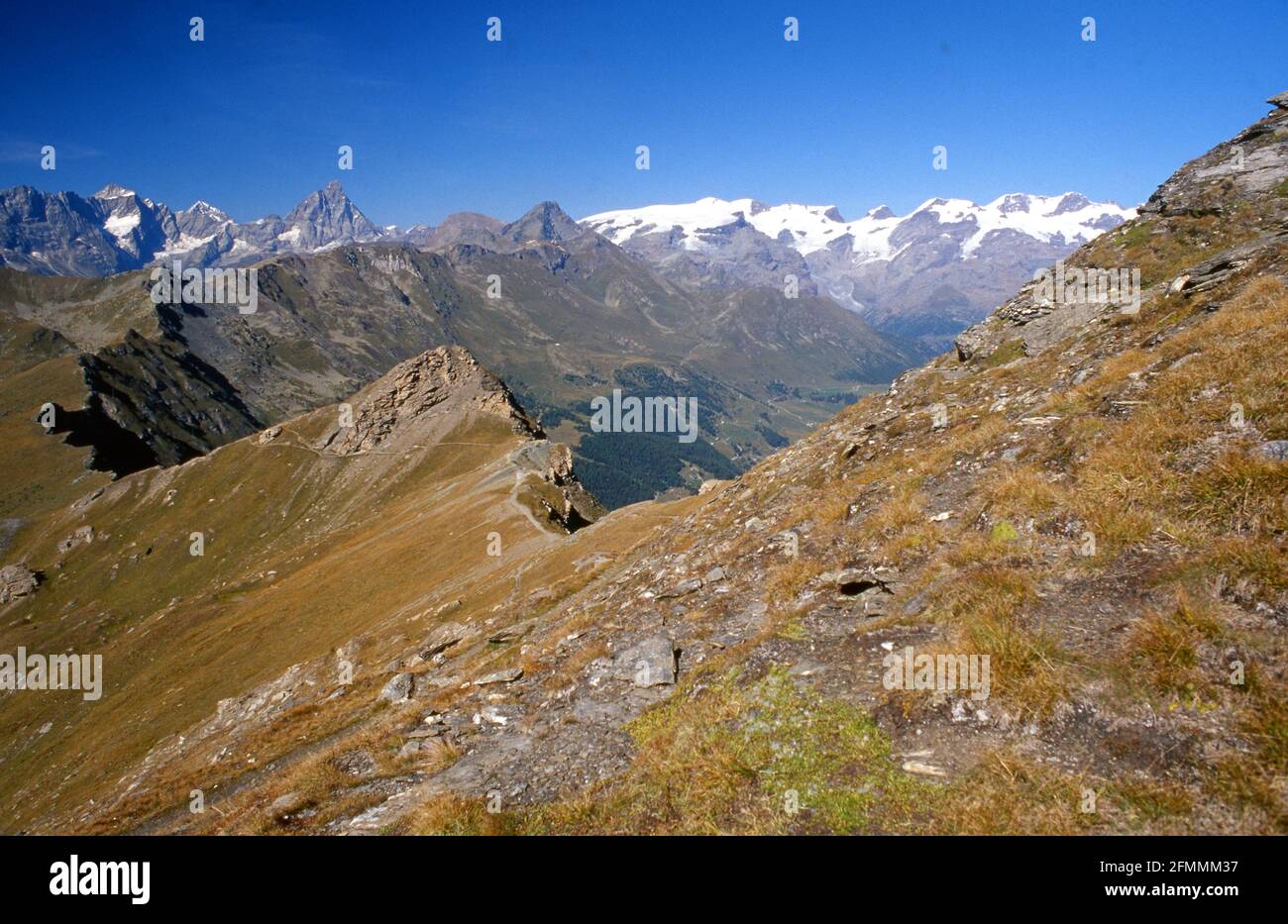 Klettern Auf Dem Monte Zerbion, Aostatal Stockfoto