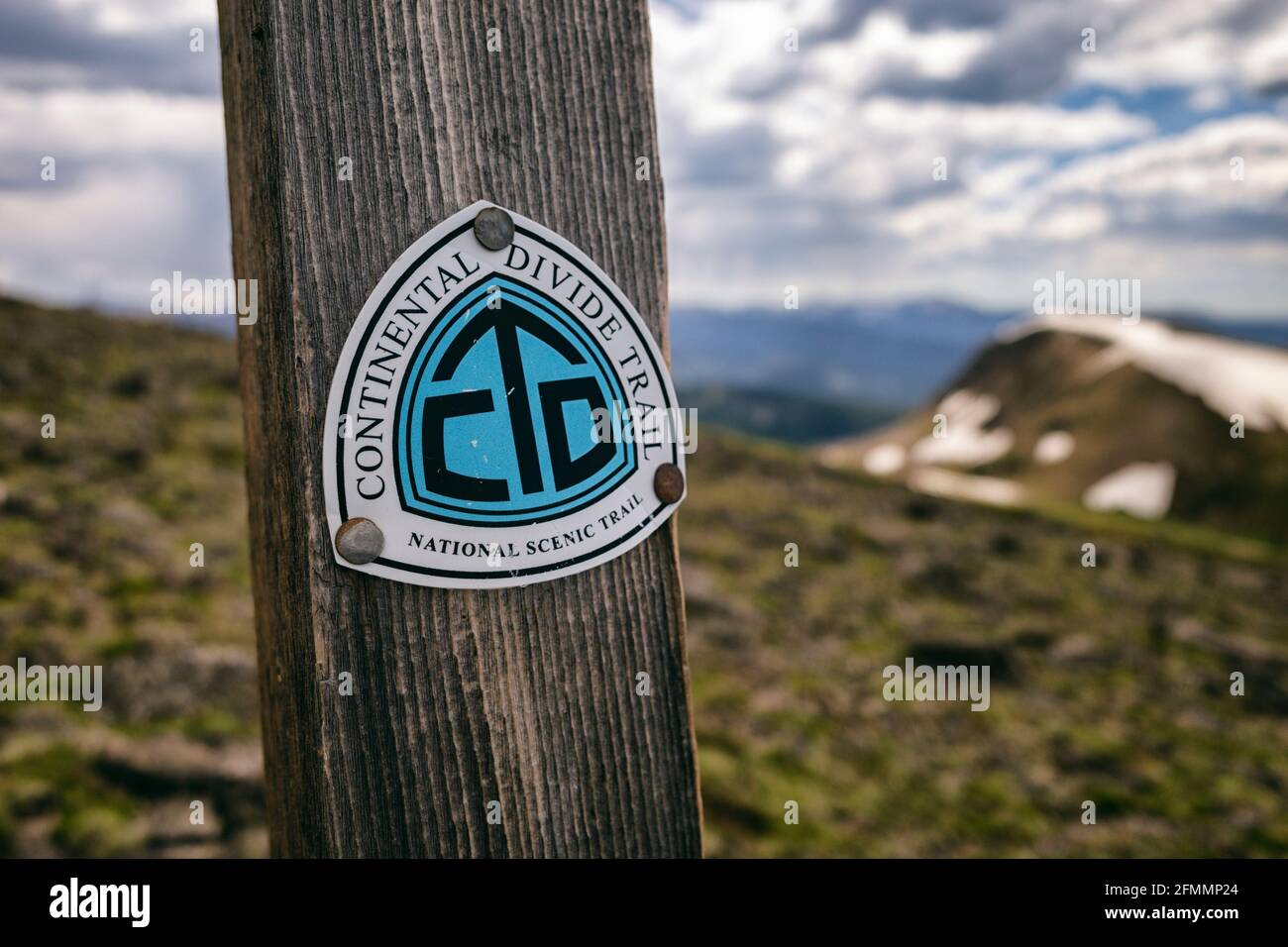 Schild „Continental Divide Trail“ in der James Peak Wilderness, Colorado Stockfoto