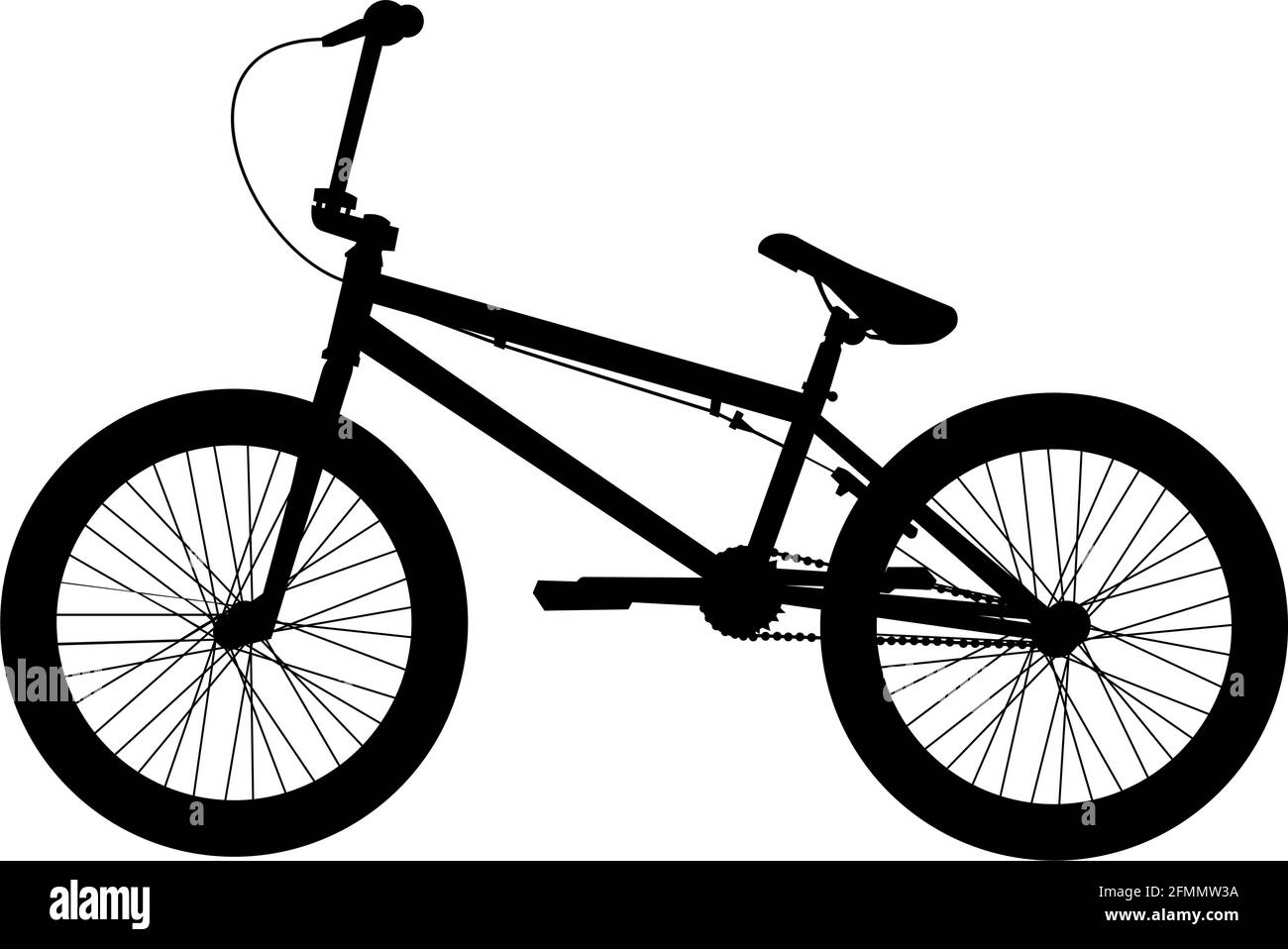 Fahrrad Silhouette isoliert auf weißem Hintergrund Stock Vektor