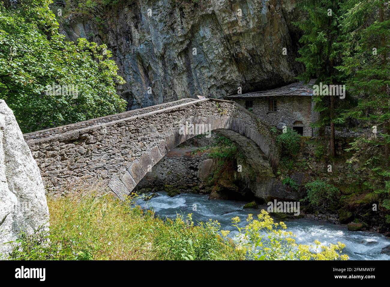 Orrido di Pré Saint Didier - Aostatal - Italien Stockfoto
