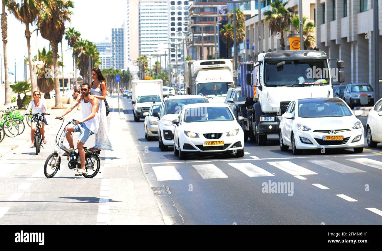 Die Uferpromenade in Tel Aviv, Israel. Stockfoto