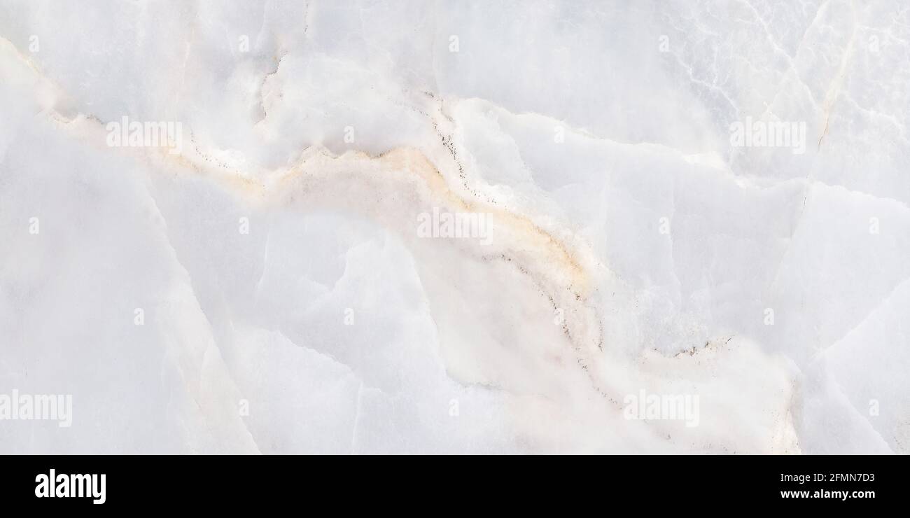 Aus weißem Onyx Marmor Design mit polierter Oberfläche und Adern verwenden für Wandfliesen und Tapeten Stockfoto