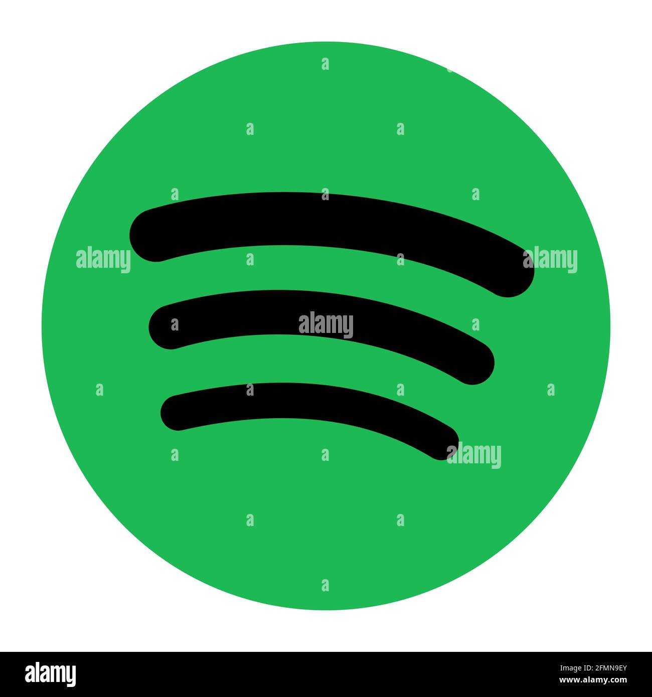 Vinnytsia, Ukraine - 5. Mai 2021: Spotify Vektorlogo. Symbol für Musik und Podcasts. Redaktionssymbol. Stock Vektor