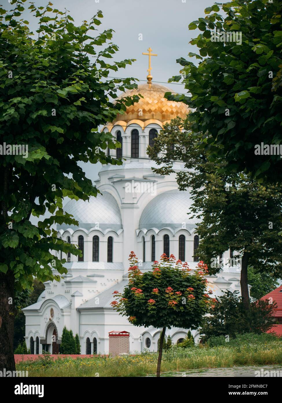 Alexander-Newski-Kathedrale Kamianets-Podilskyi. Sehenswürdigkeiten der Ukraine Stockfoto