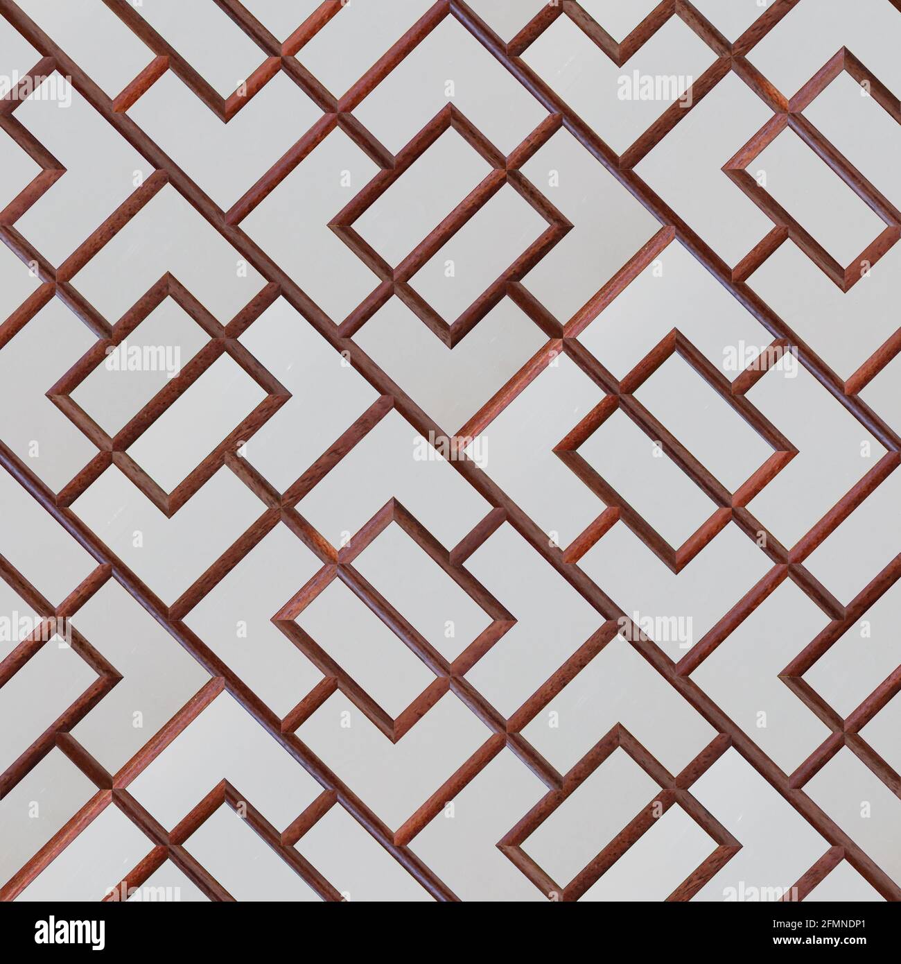Chinese Screen Square - Vellum - 45 Tilt Stockfoto