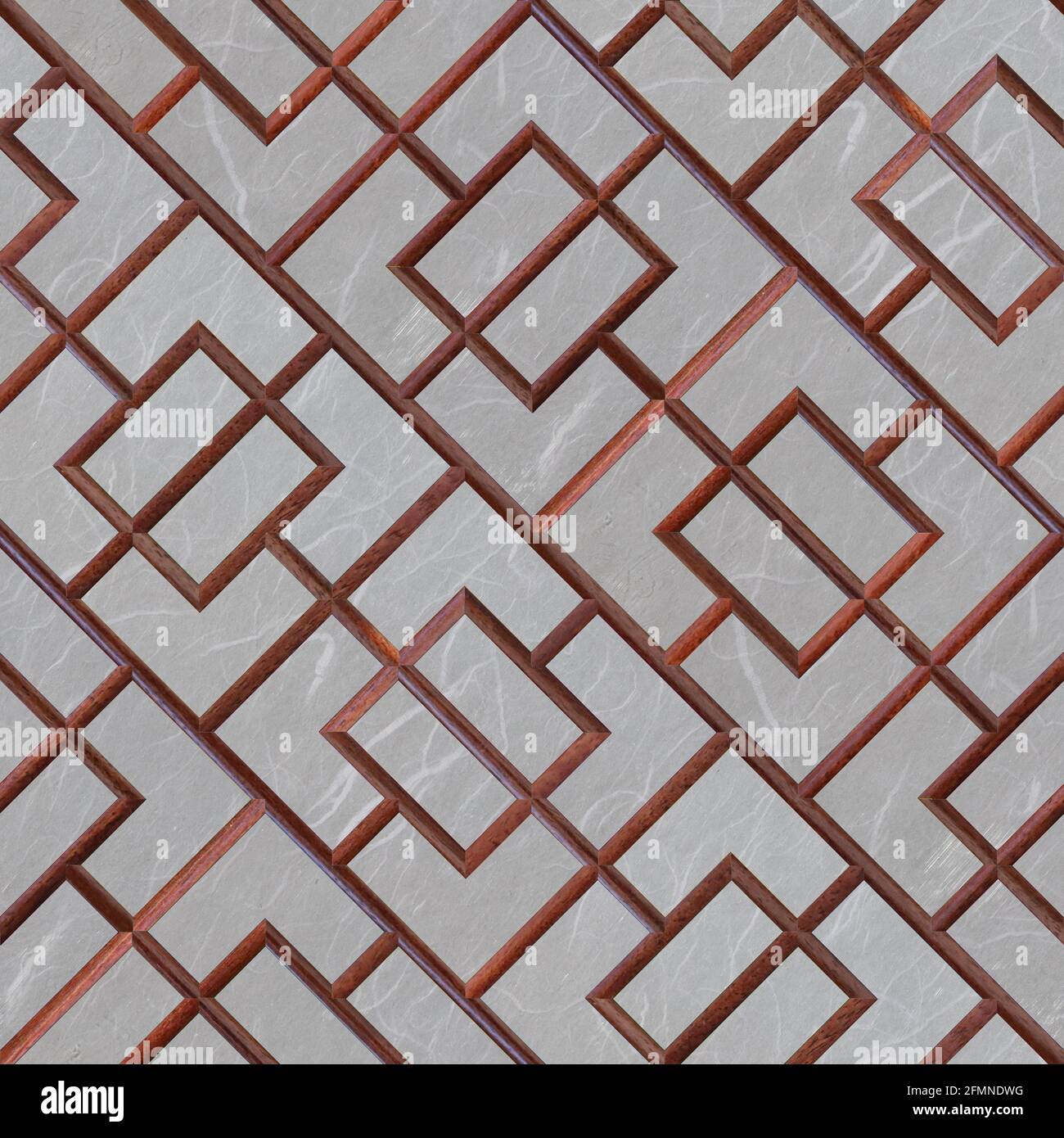 Chinese Screen Square - Ersatz Reispapier- 45 Tilt Stockfoto