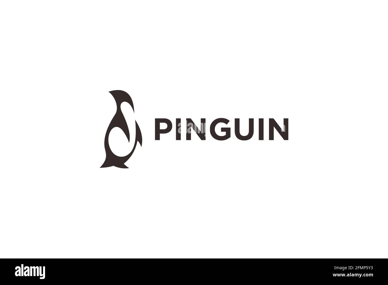 Pinguin-Abbildung. Kreative Tier-Logo-Inspiration. Kann als Symbole, Markenidentität, Symbole oder andere verwendet werden. Farbe und Text können in Übereinstimmung geändert werden Stock Vektor