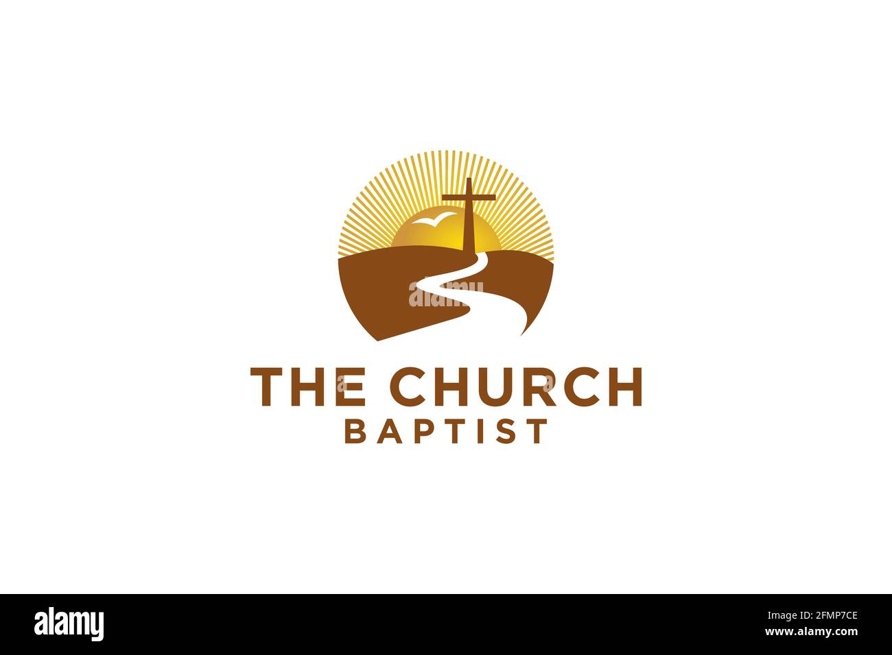 Christliche Kirche Jesus Kreuz Gospel Logo-Design. Stock Vektor