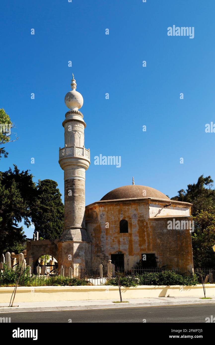 Die Moschee von Murad Reis in Rhodos-Stadt, Griechenland. Die Moschee wurde 1523 erbaut. Stockfoto