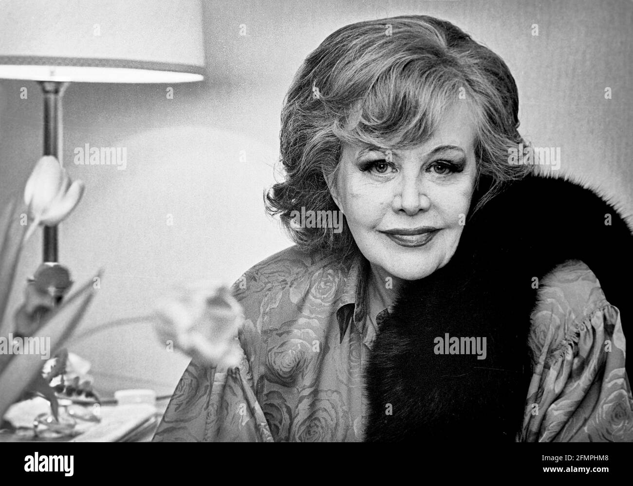 Porträt der Sängerin Hildegard Knef im Hotel Atlantic in Hamburg. 17.01.1986 - Christoph Keller Stockfoto