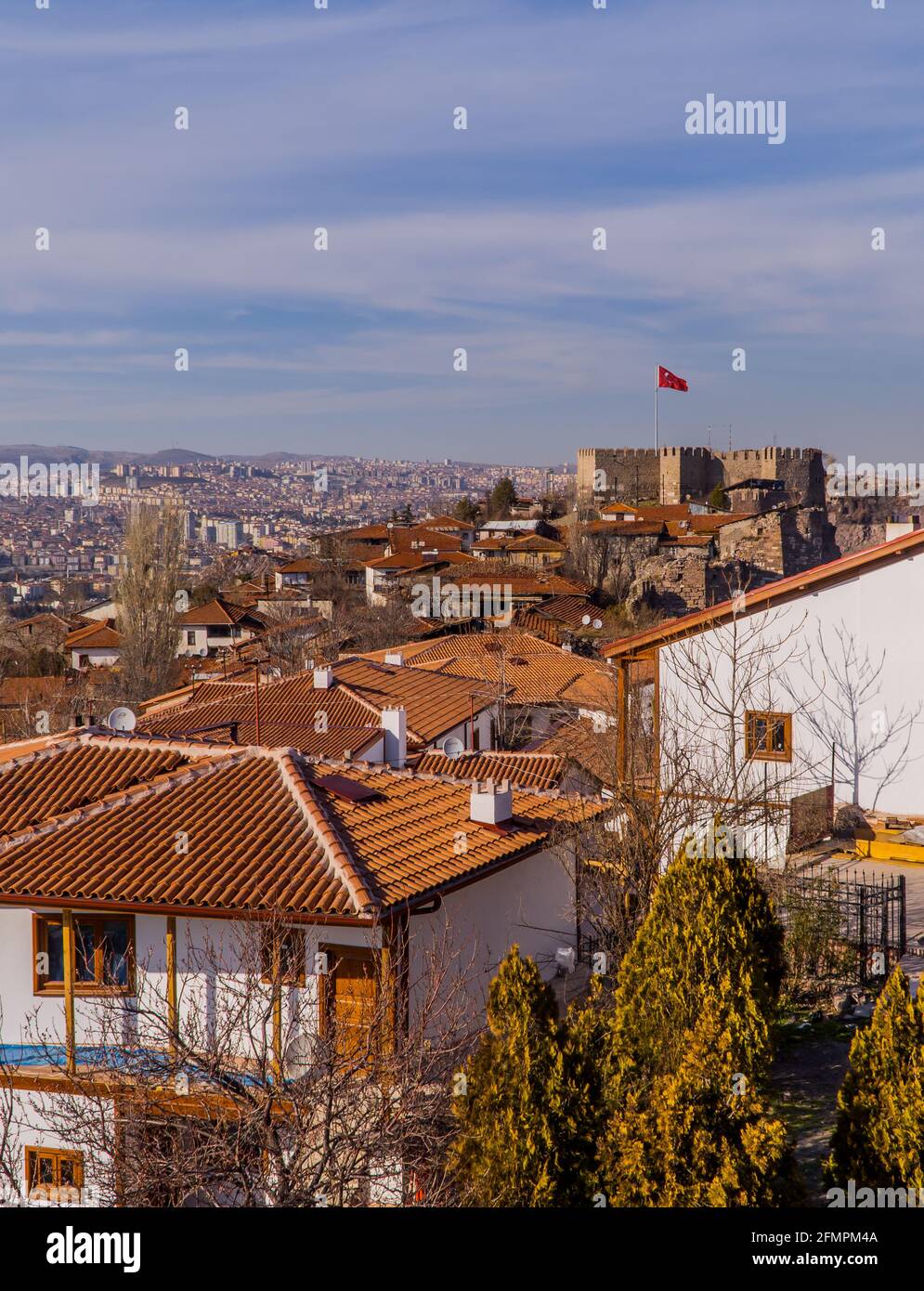 Luftaufnahme von Ankara, Türkei von der Burg Ankara aus gesehen Stockfoto