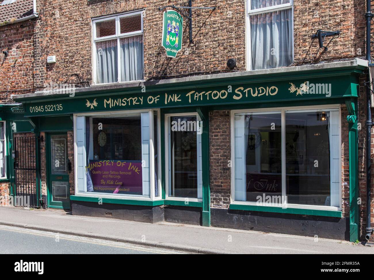 Ministry of Ink Tattoo Studio in Thirsk, North Yorkshire, England, Großbritannien Stockfoto