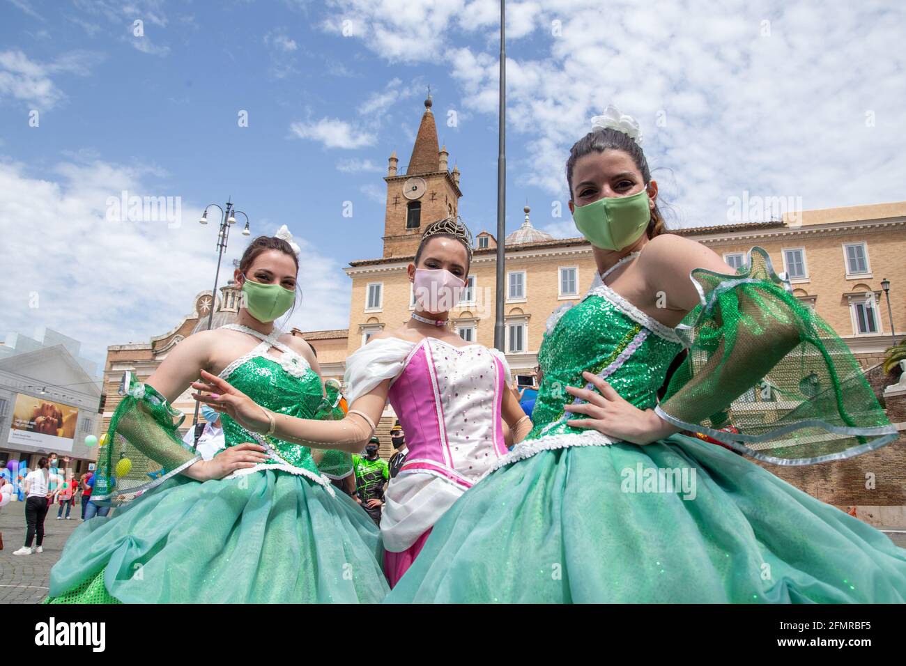 Rom, Italien. Mai 2021. Demonstration auf der Piazza del Popolo in Rom, organisiert von Arbeitern des italienischen Themen- und Wasserparks (Foto: Matteo Nardone/Pacific Press) Quelle: Pacific Press Media Production Corp./Alamy Live News Stockfoto