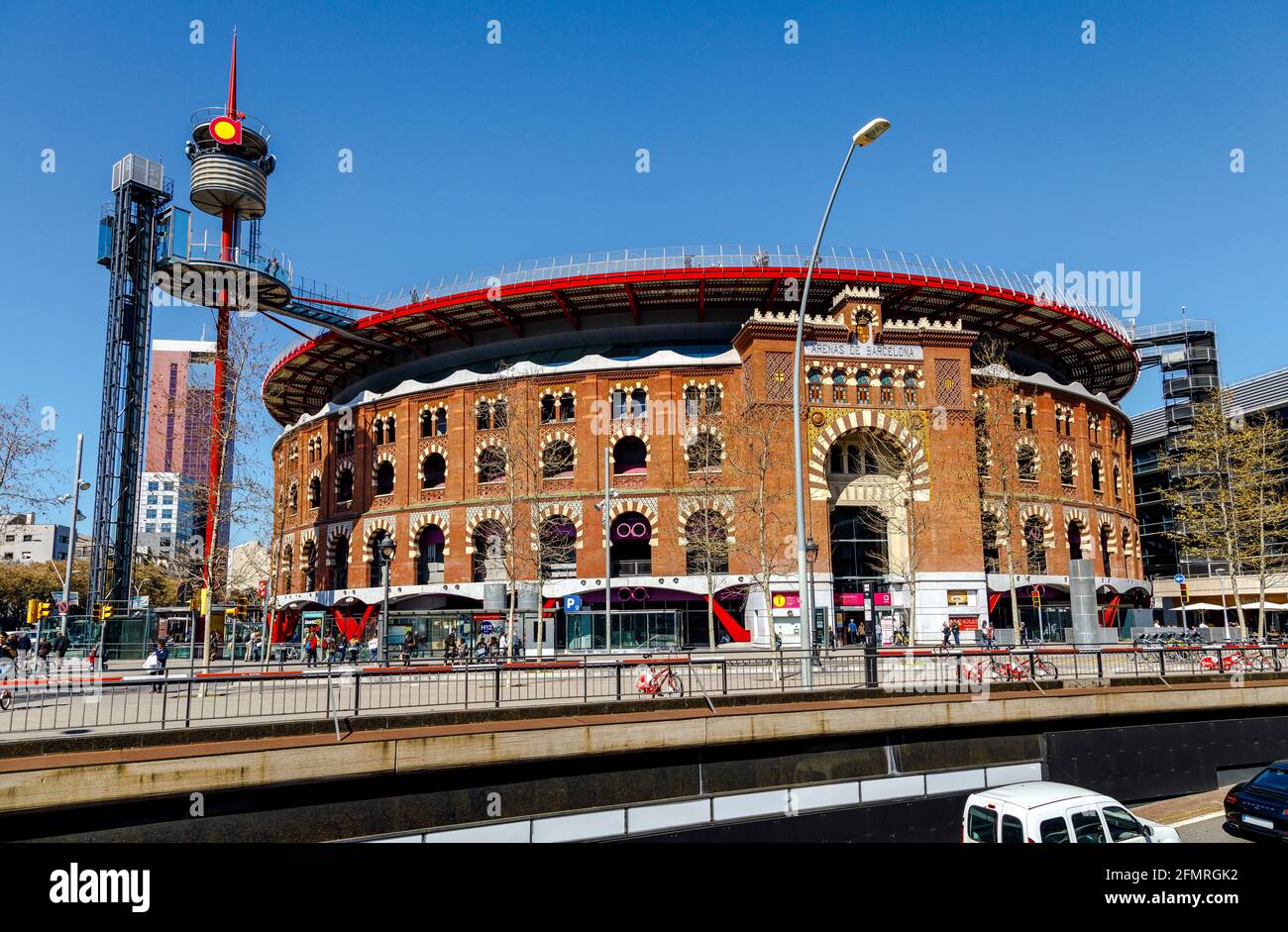 Barcelona, Spanien - 17. März 2017: Arenas de Barcelona die ehemalige Stierkampfarena der Arenas, die eine Stierkampfarena in Barcelona Spanien war. Stockfoto