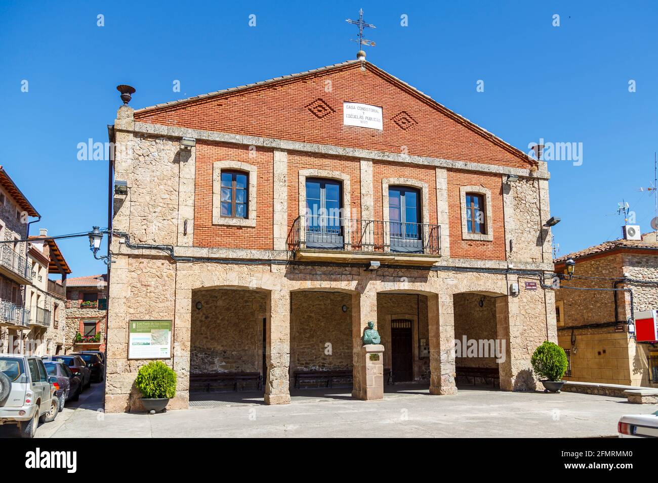 Stadtrat und Schule von Berceo, La Rja, Geburt in San Millan und Gonzalo de Berceo Stockfoto