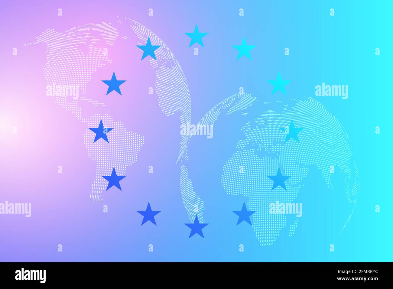 DSGVO - Datenschutz-Grundverordnung. Gepunktete Europakarte und Flagge. Schutz  personenbezogener Daten, Illustration Stockfotografie - Alamy