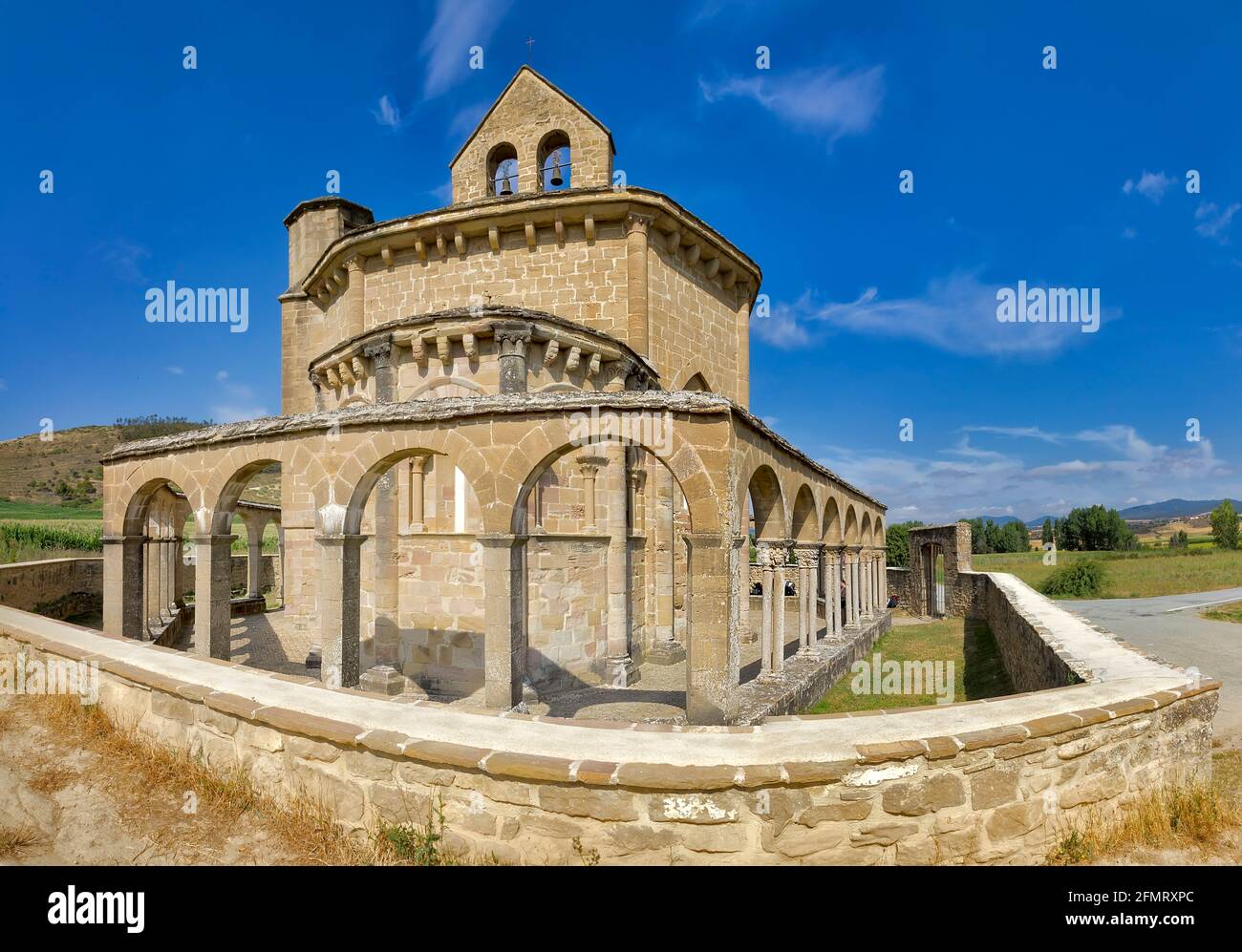 Ermita de Santa Maria de Eunate auf dem Weg nach Santiago De Compostela Stockfoto