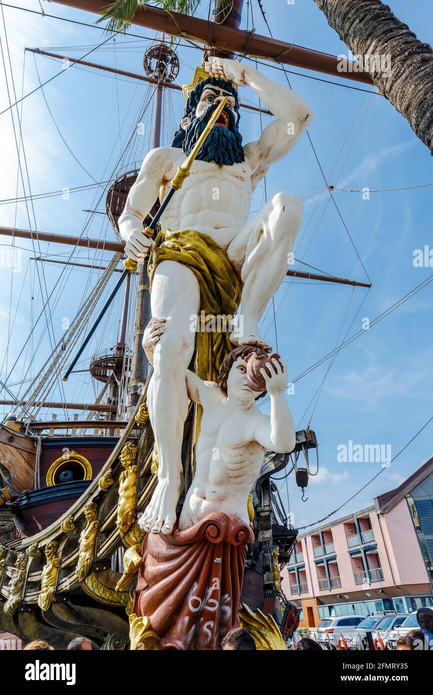 Genua, Italien 27. September 2015 Galionsfigur von Galleon Neptun