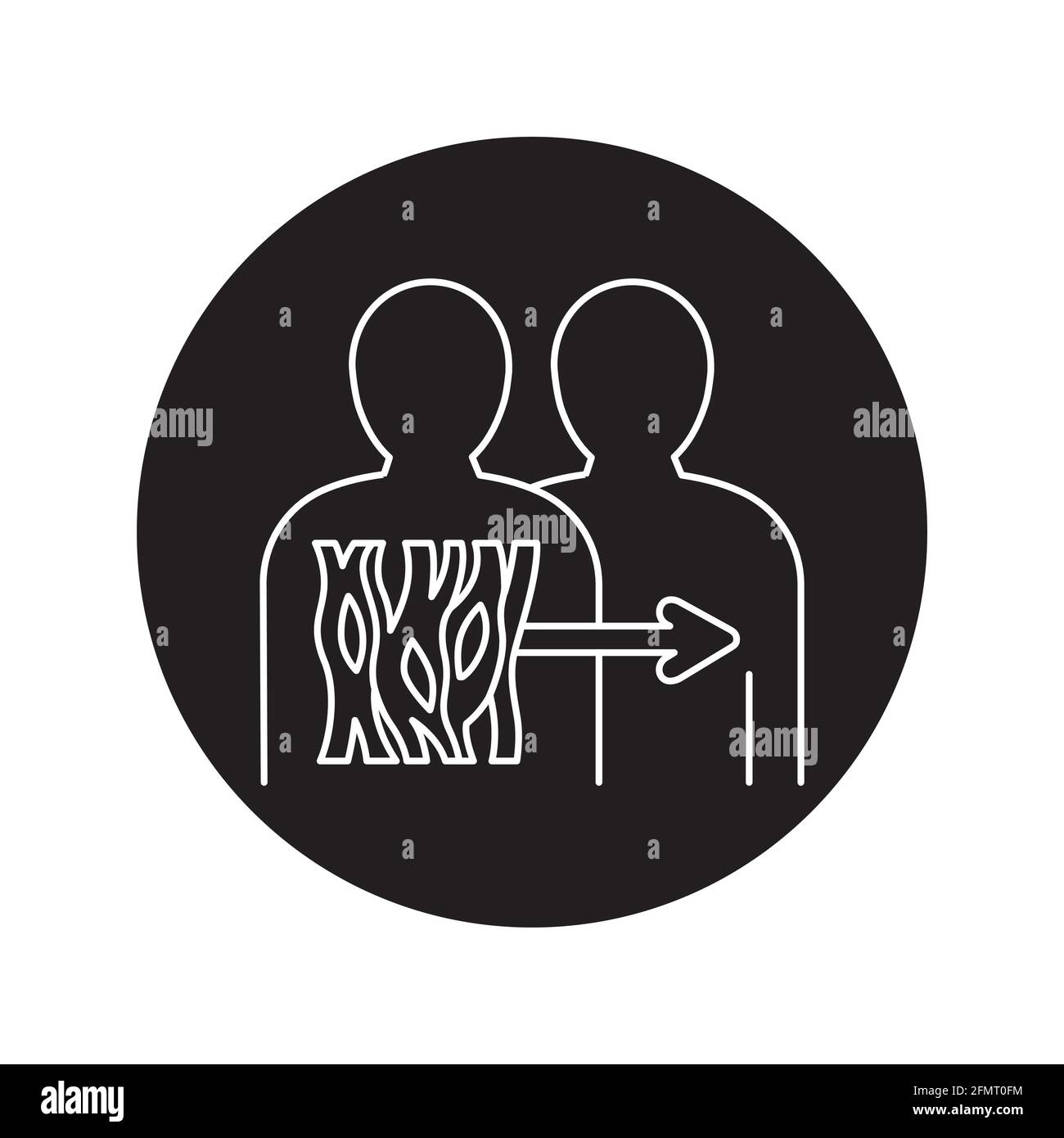 Symbol für die Farblinie der Muskeltransplantation. Spenderorgan. Piktogramm für Webseite, mobile App, Promo. UI UX GUI Design Element. Bearbeitbare Kontur. Stock Vektor