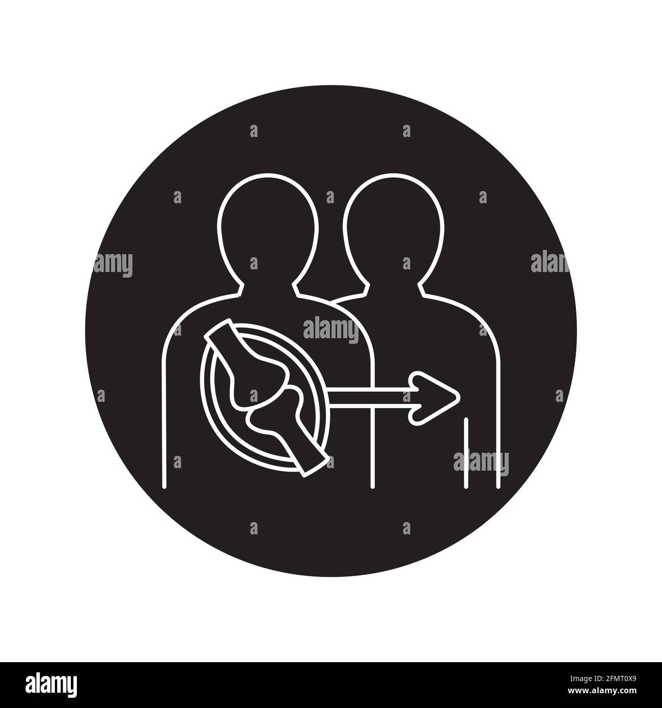 Symbol für die Farblinie der Gelenktransplantation. Spenderorgan. Piktogramm für Webseite, mobile App, Promo. UI UX GUI Design Element. Bearbeitbare Kontur. Stock Vektor