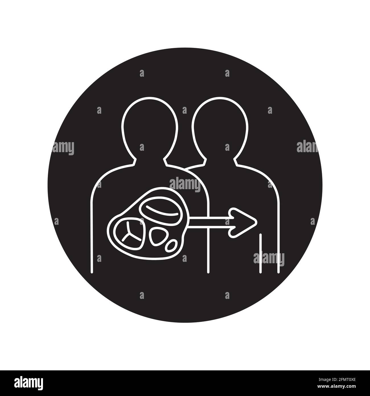 Symbol für die Farblinie der Ventiltransplantation. Spenderorgan. Piktogramm für Webseite, mobile App, Promo. UI UX GUI Design Element. Bearbeitbare Kontur. Stock Vektor