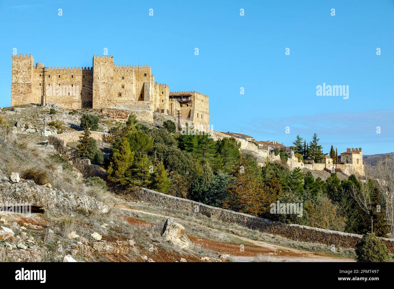 Burg von Siguenza Provinz Guadalajara Castilla-Leon Spanien Stockfoto