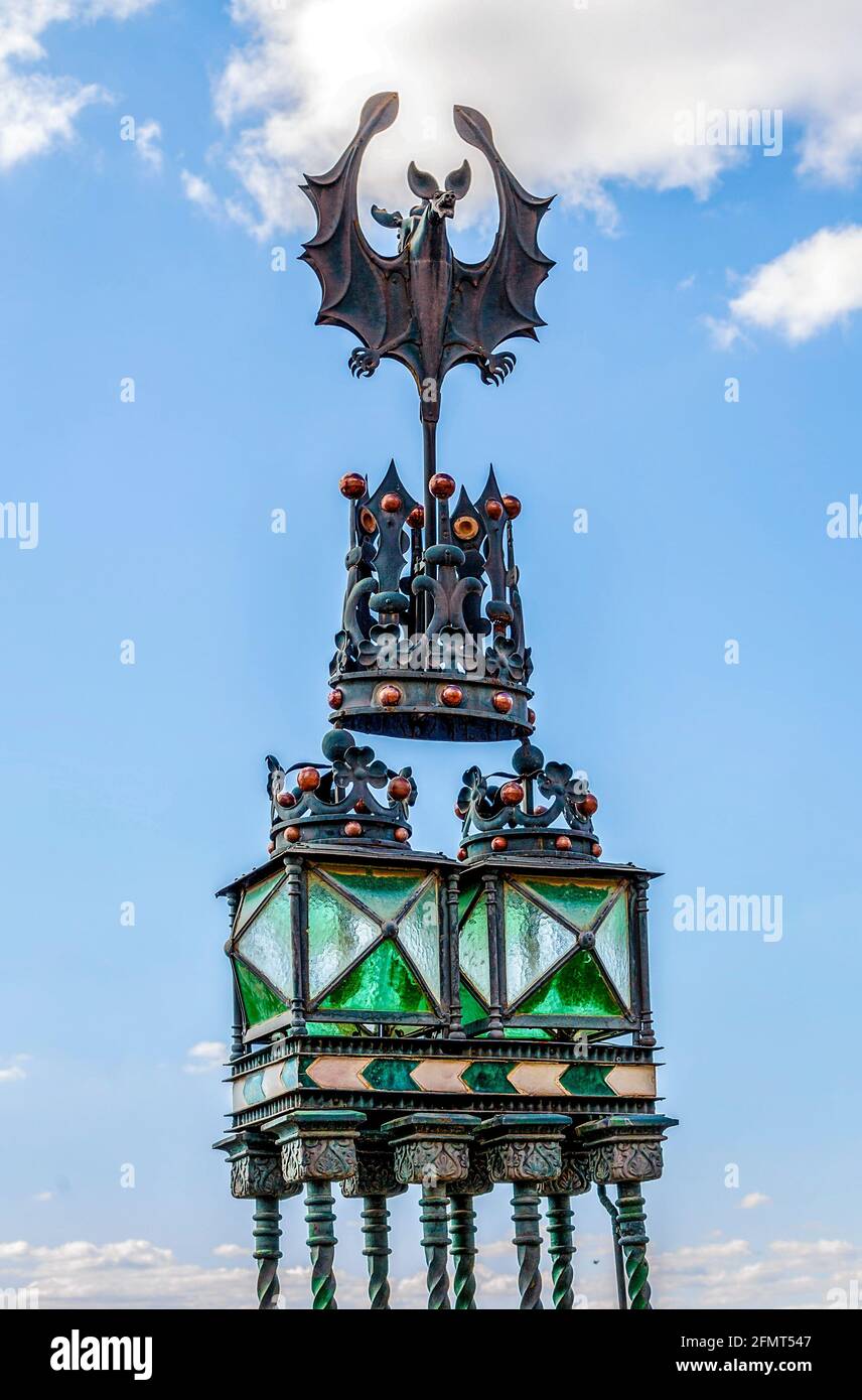 Detail einer Skulptur der Escalinata in Teruel, Spanien Stockfoto