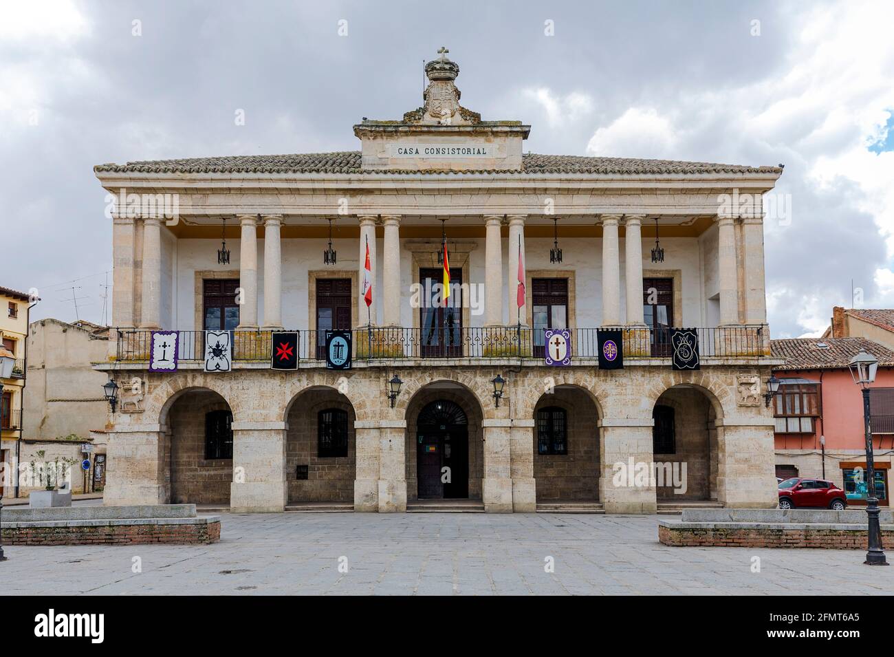 Toro, Spanien - 22. März 2016: Rathaus von Toro Zamora, einer Stadt im Westen Spaniens. Es hat eine große historische und kulturelle Vergangenheit. Stockfoto