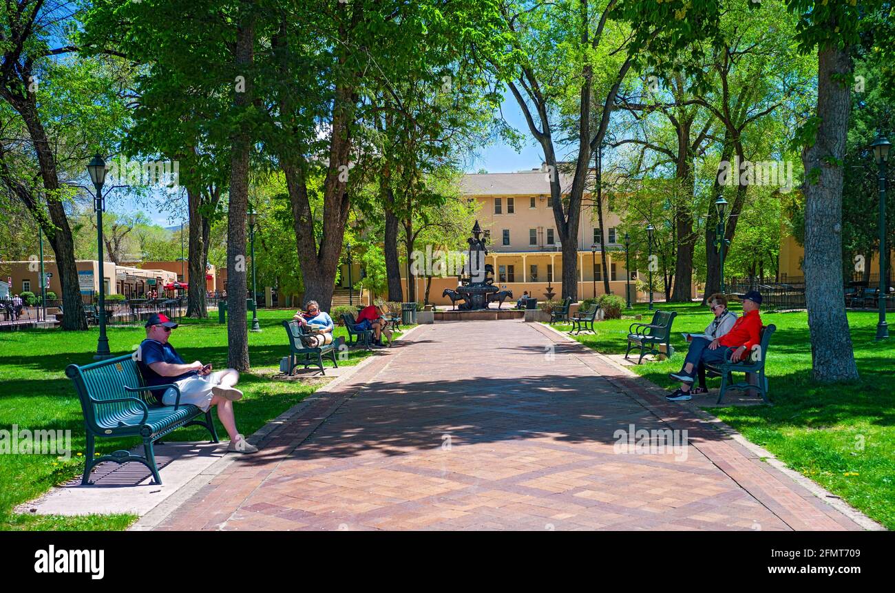Cathedral Park Santa Fe, St. Francis of Assisi Church Stockfoto