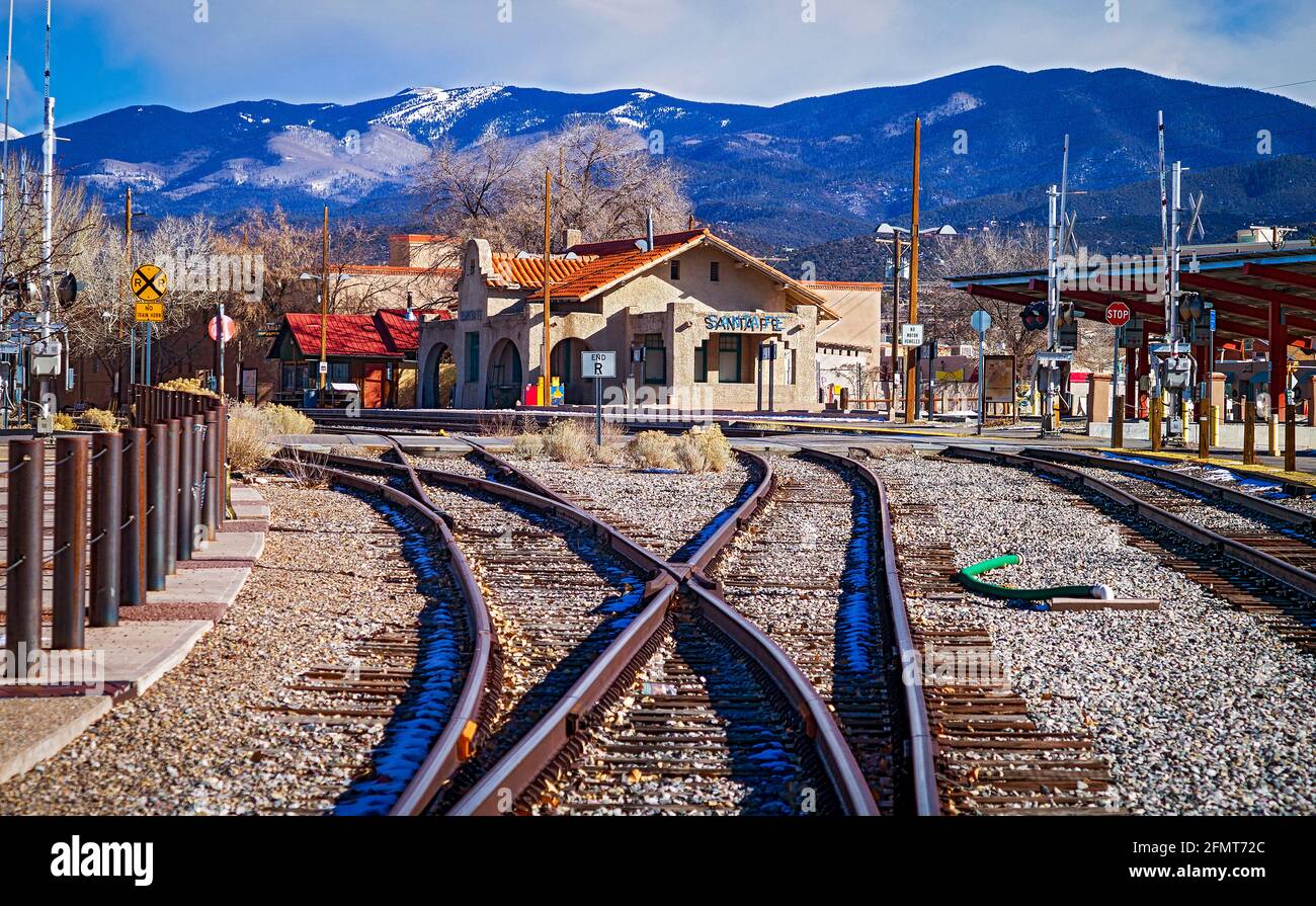 Santa Fe Railyard Tracks Stockfoto