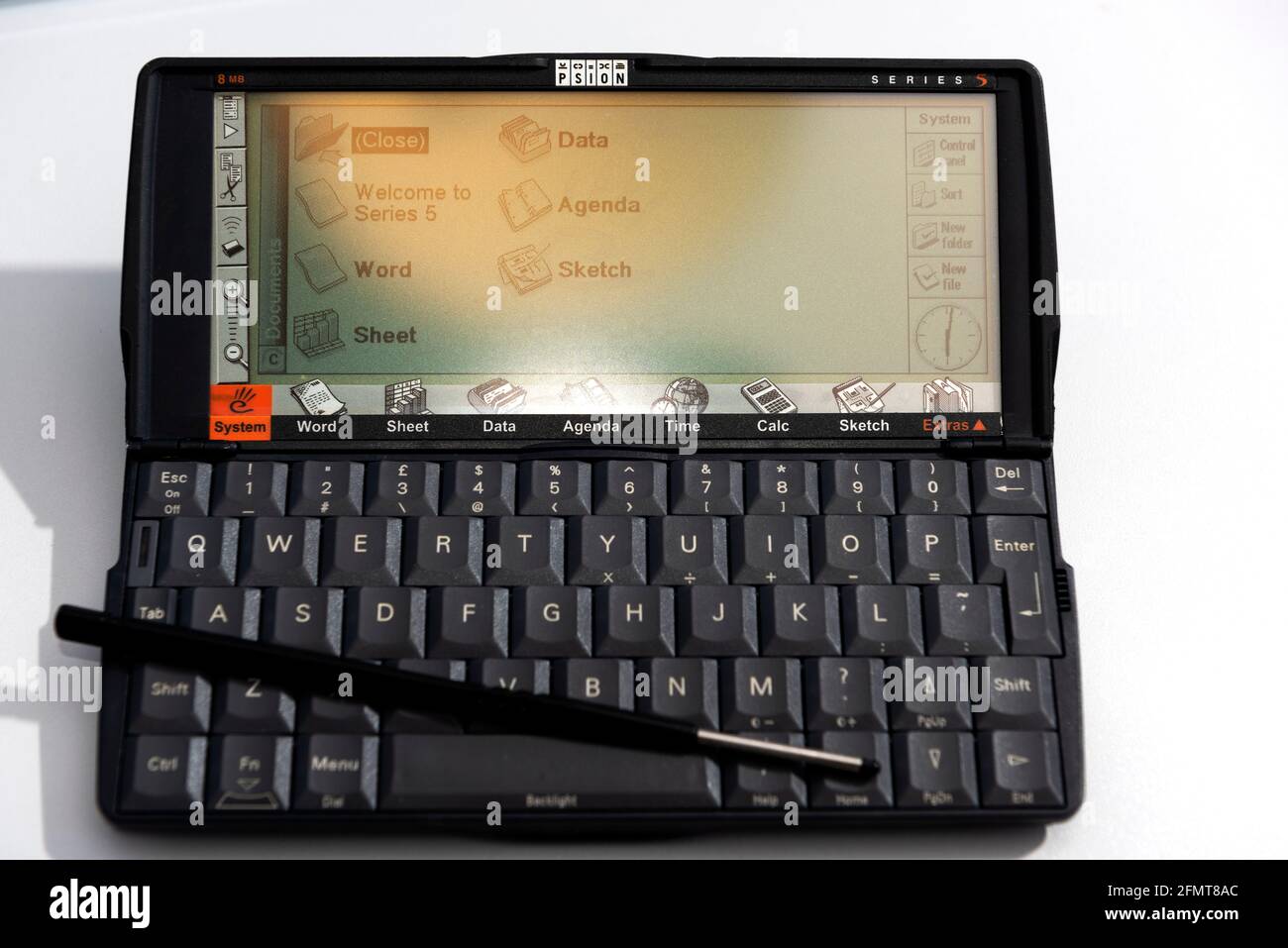 Ein Psion Series 5 PDA aus den späten 1990er Jahren Stockfoto