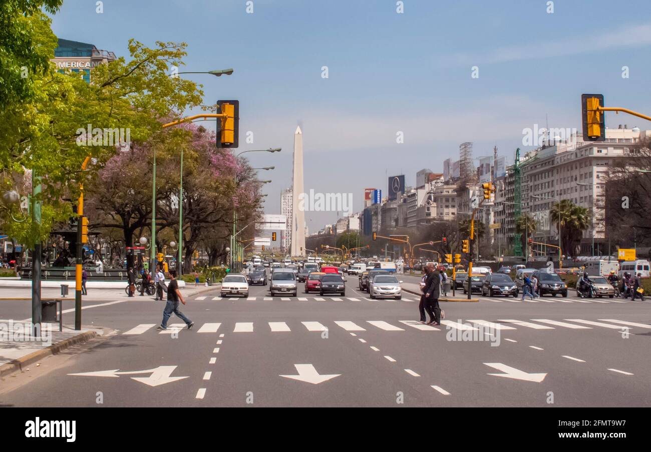 Avenida 9 de Julio in Buenos Aires, Argentinien Stockfoto