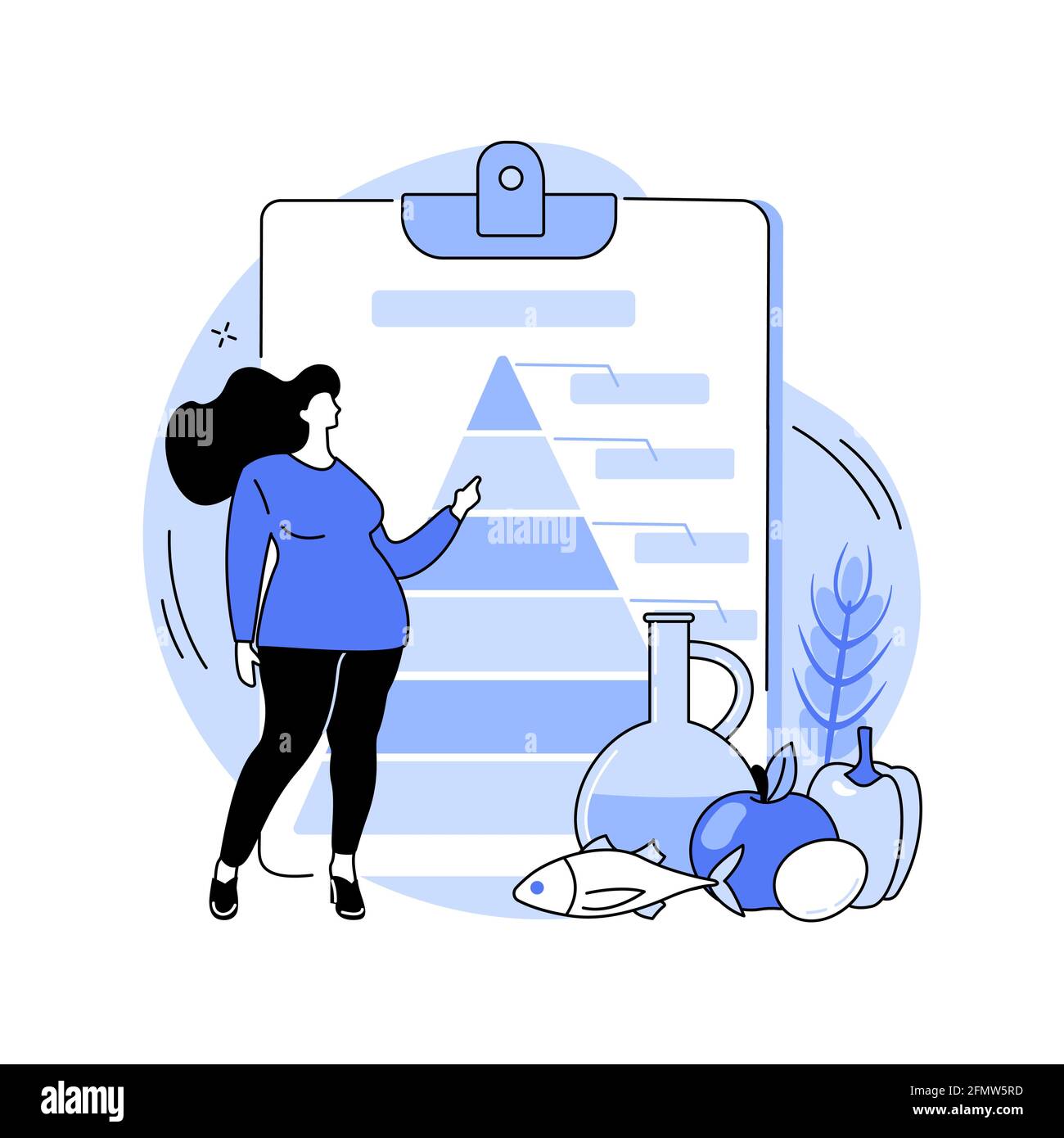 Mediterrane Diät abstraktes Konzept Vektor Illustration. Stock Vektor